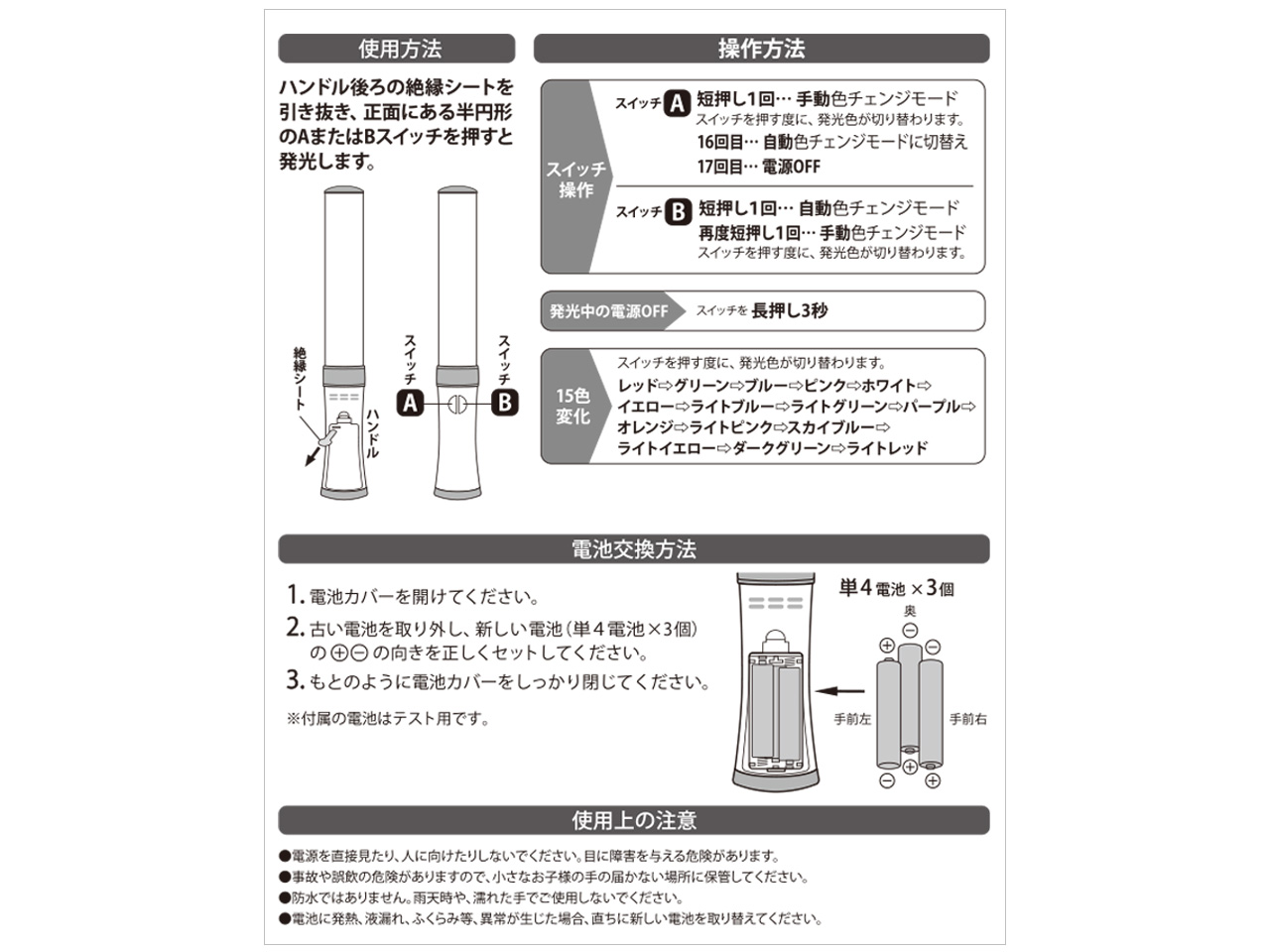 スイッチ操作方法