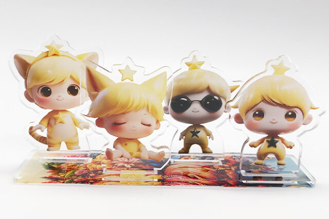 丸みのあるキャラがかわいい！花咲くプレートのアクリルスタンド（プレートタイプ）