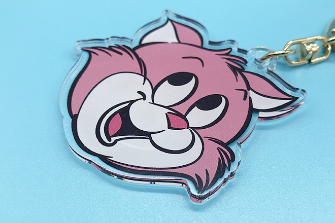 笑顔の動物がかわいい両面印刷のアクリルキーホルダー