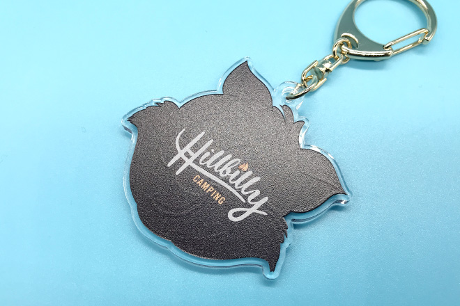 笑顔の動物がかわいい両面印刷のアクリルキーホルダー