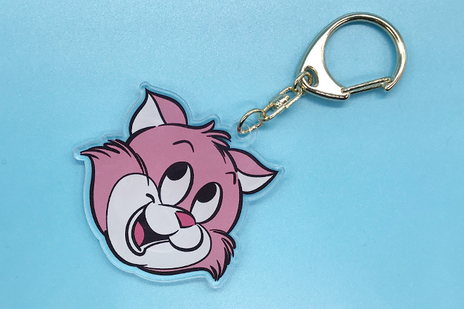 笑顔の動物がかわいい両面印刷のアクリルキーホルダー