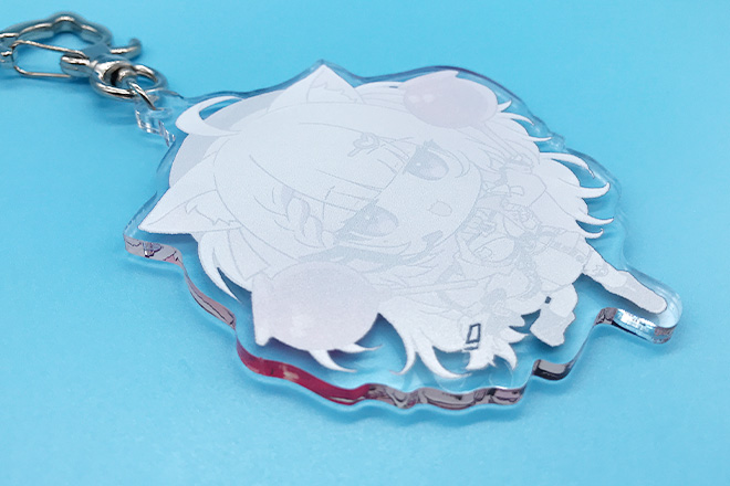 りんごアメを持つ猫耳キャラのアクリルキーホルダー