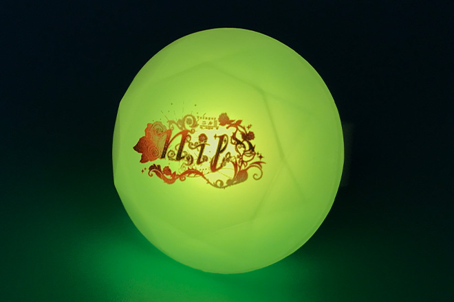 草花に囲まれた文字がきらめくダイヤ型リングライト