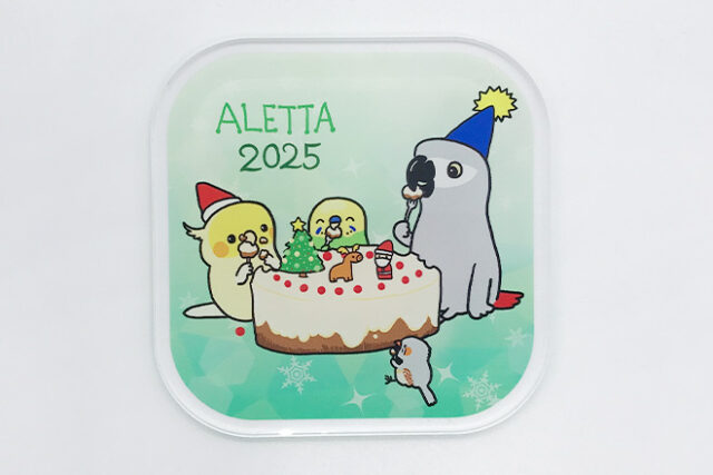 クリスマス気分が高まる小鳥のアクリルコースター