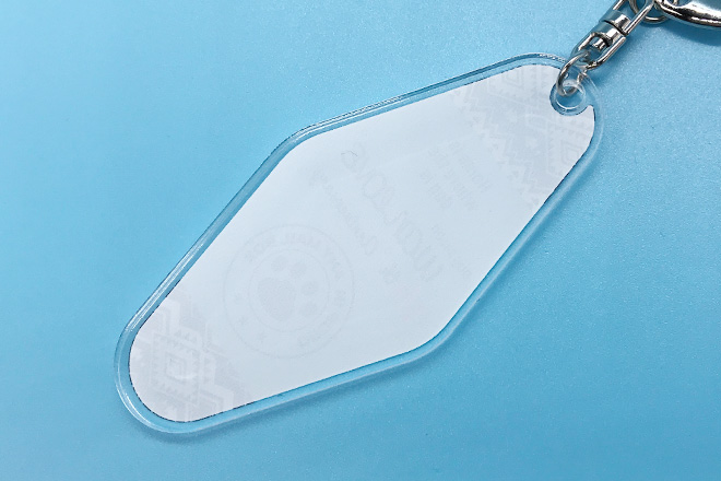 水色とブラックのコントラストが映える肉球モーテルキー