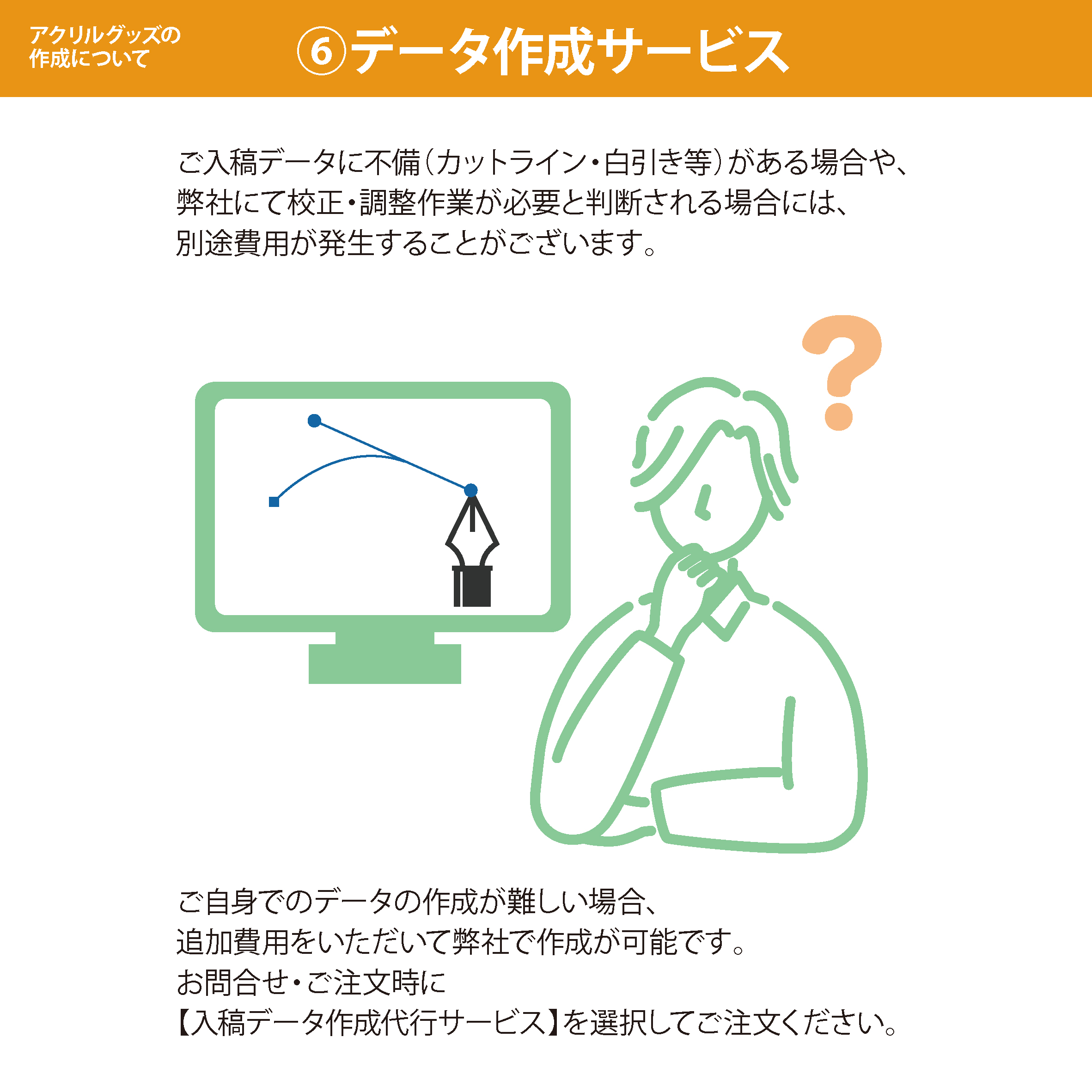 アクリルグッズ入稿データの説明図解