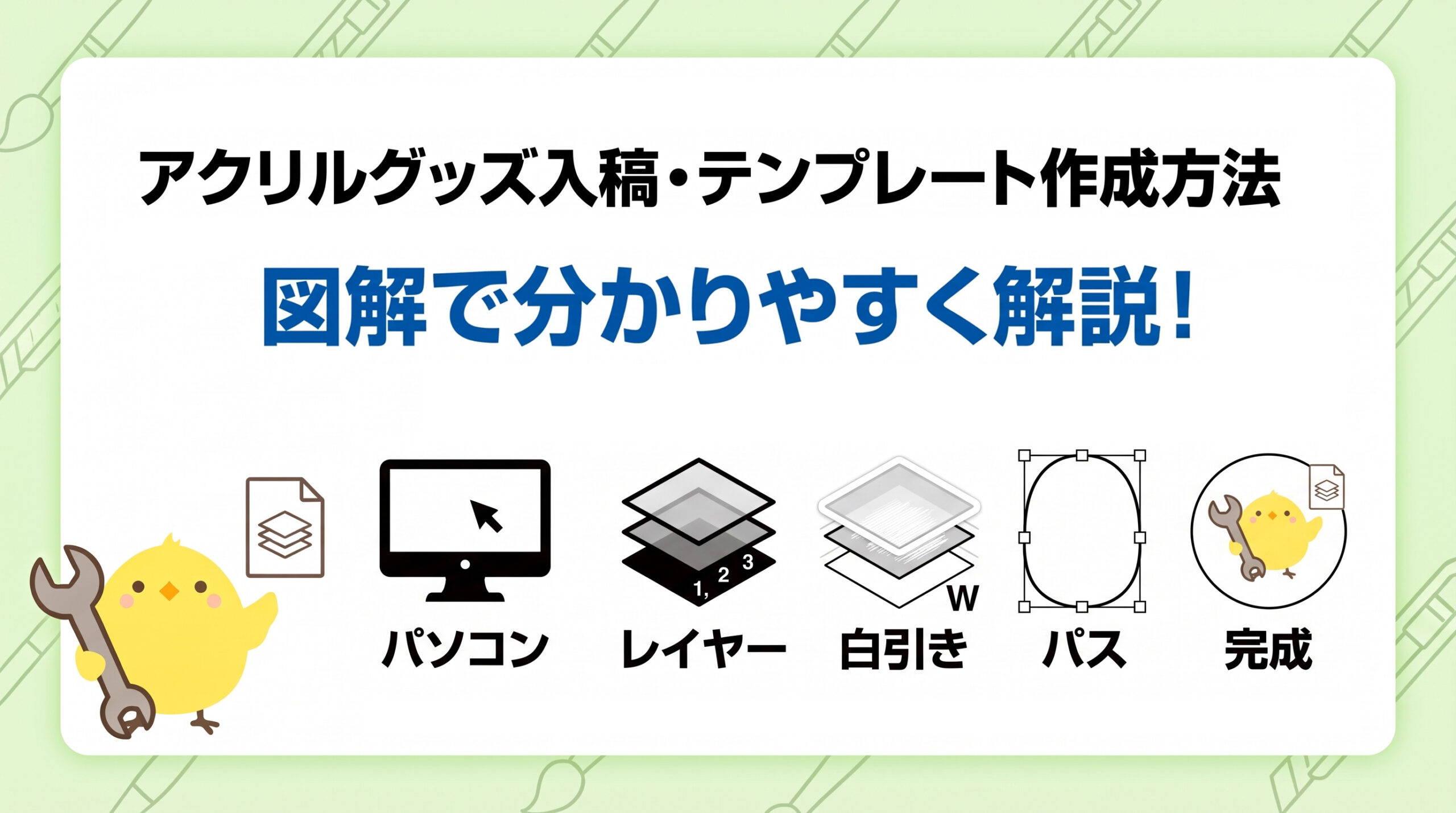 アクリルグッズ入稿データの説明図解